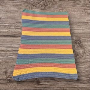 Handmade‎ Kids Striped Crochet Blanket 33inches x 45 inches